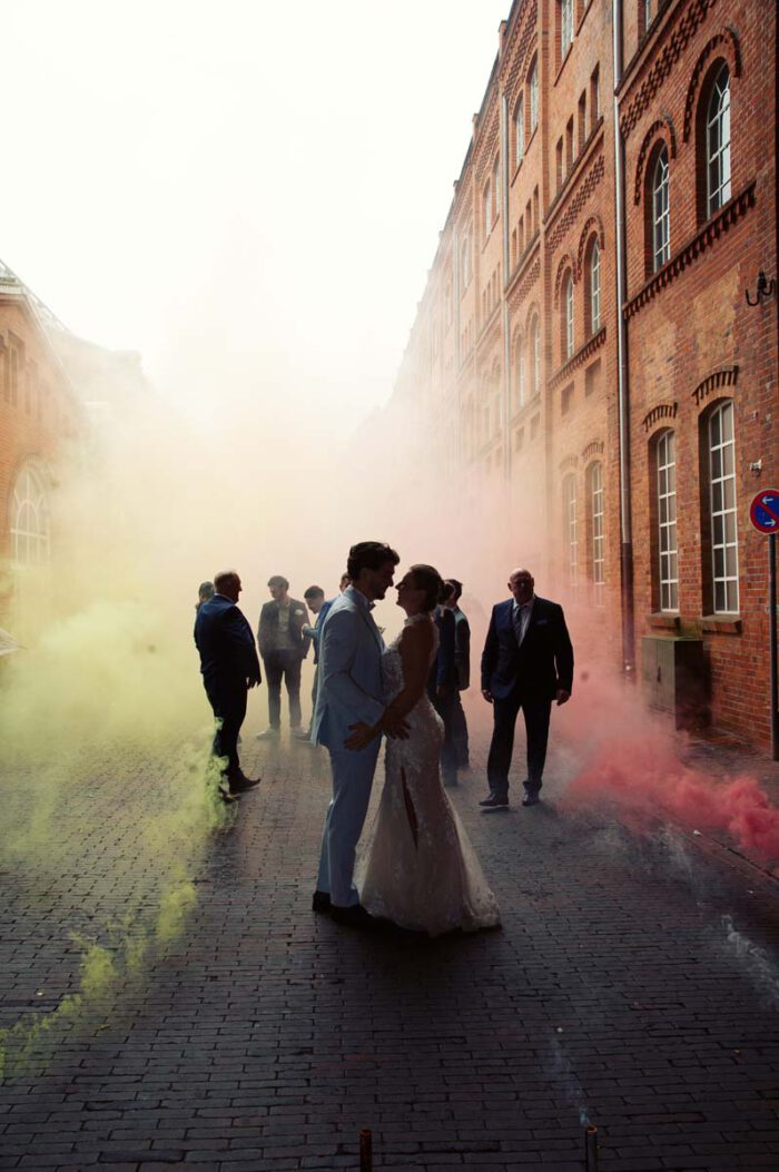 Authentischer Moment einer Hochzeit